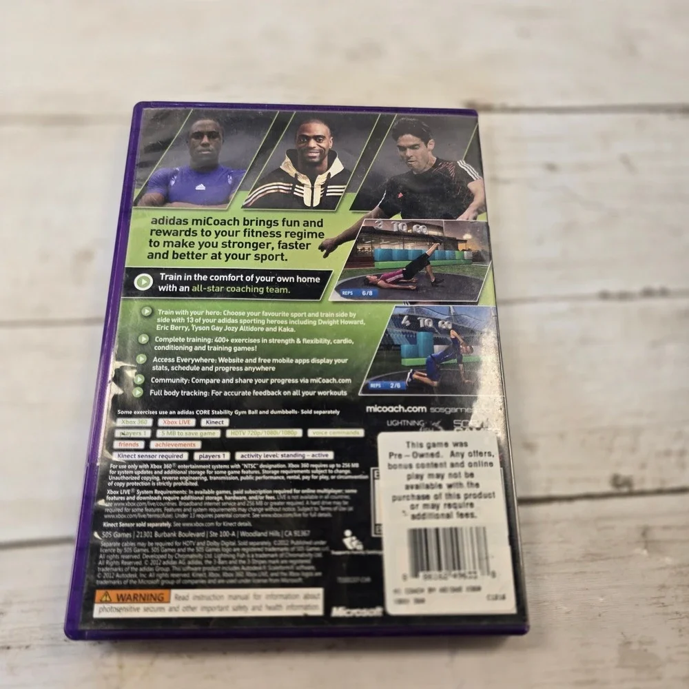 Adidas miCoach Xbox 360 Kinect Sports Fitness Training Game 2-Disc Set Manual